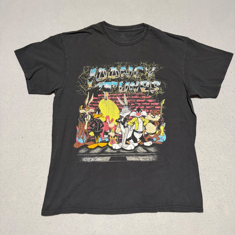 VTG Looney Tunes Rock Band Graphic Mens Large Bugs Bunny Daffy Taz
